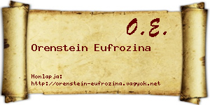 Orenstein Eufrozina névjegykártya